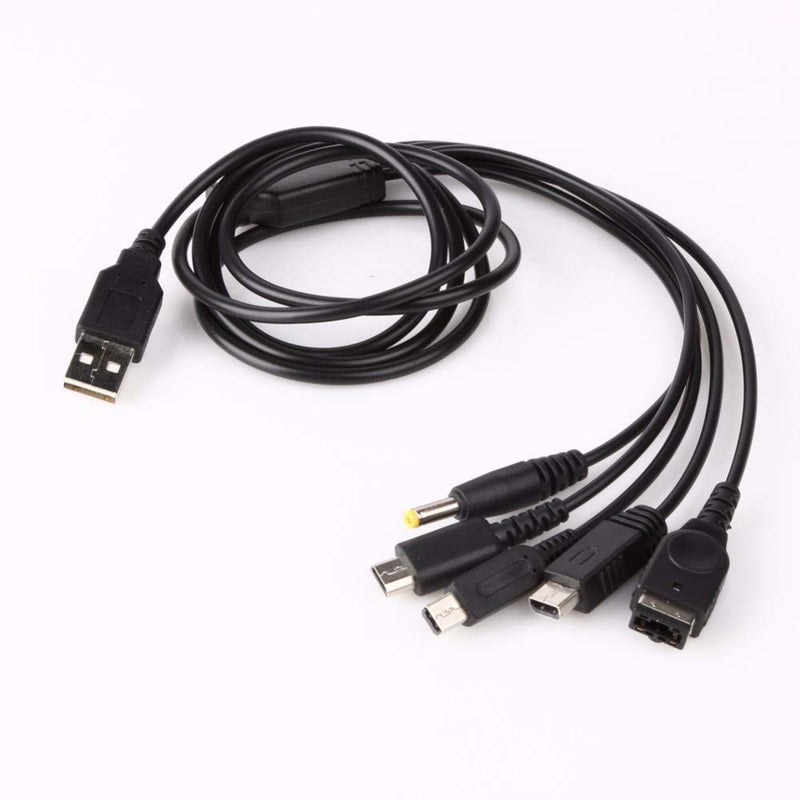 Skywin 5 in 1 USB Charger Cable for Nintendo - Multi System Nintendo DSi Charger Cable Compatible with Nintendo NDS Lite, Wii U, 3DS, 2DS, PSP 1000, 2000, 3000, GBA SP - Charge All with One Cord - Image 1